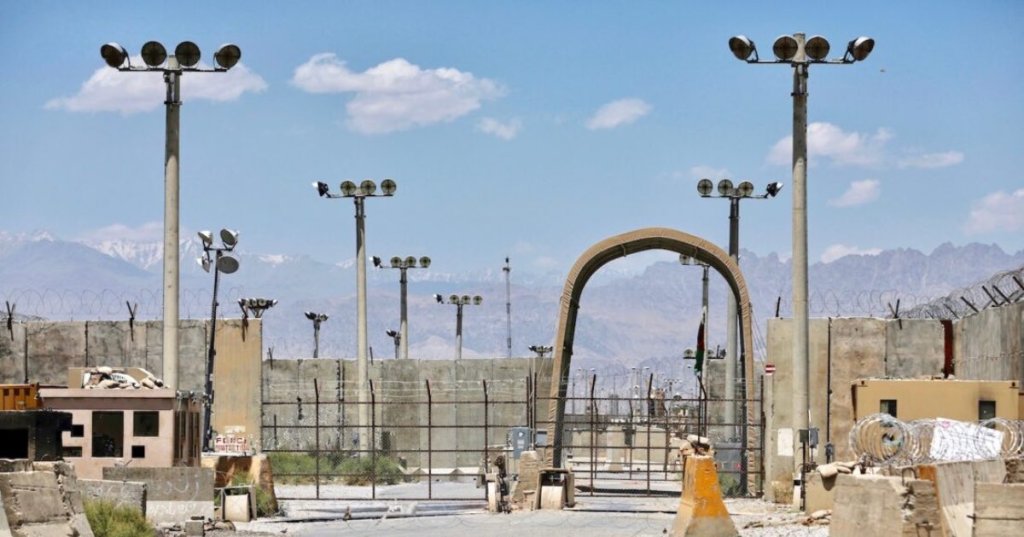 A gate is seen at the Bagram Air Base in Afghanistan, Friday, June 25, 2021. President Donald Trump has suggested he's working to reestablish a U.S. presence at Bagram Air Base in Afghanistan. That comes four years after America’s chaotic withdrawal from the country left the base in the Taliban’s hands. (AP Photo/Rahmat Gul, File)