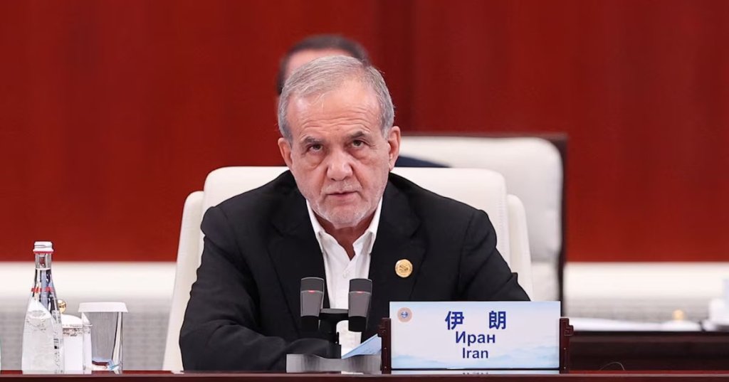 Iranian President Masoud Pezeshkian attends the Shanghai Cooperation Organisation (SCO) Summit 2025, in Tianjin, China, September 1, 2025. Iran's Presidential website/WANA (West Asia News Agency)/Handout via REUTERS
