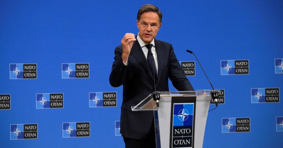 NATO Secretary-General Mark Rutte speaks during a news conference at the NATO headquarters in Brussels on Tuesday after the alliance held urgent talks about a Russian jet incursion over Estonia last week. |AFP-JIJI