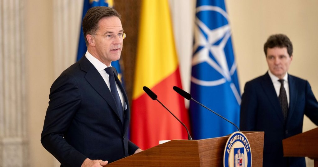 NATO Secretary General Mark Rutte speaking alongside Romanian President Nicușor Dan - Photo Credit.caleaeuropeana