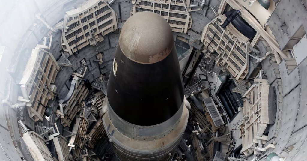 The Titan Missile, shown from above during a tour of the 103-foot Titan II Intercontinental Ballistic Missile (ICBM) site which was decommissioned in 1982, at the Titan Missile Museum in Sahuarita, Arizona, U.S., February 2, 2019. REUTERS/Nicole