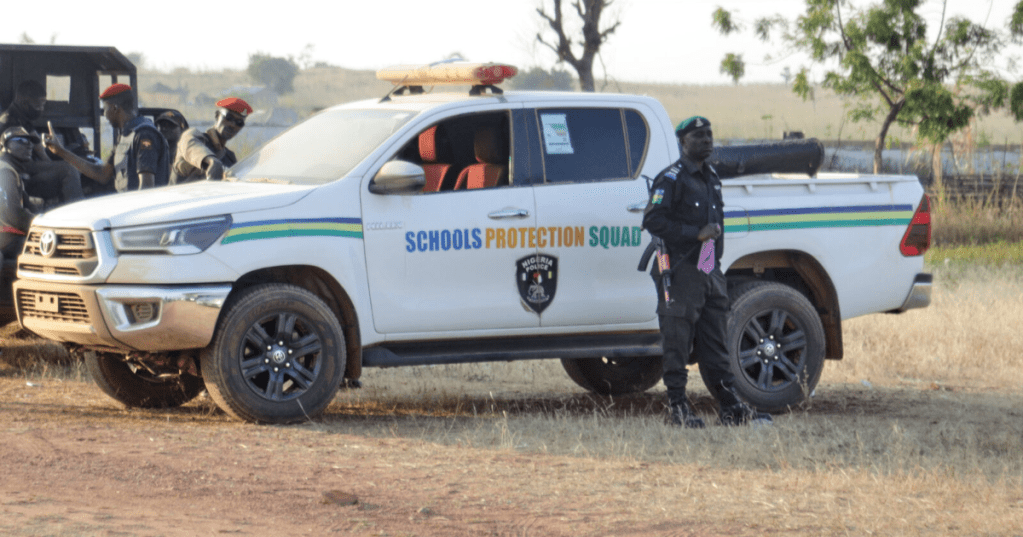 Police officers outside a school in Kebbi, Nigeria, where children were kidnapped on Monday. An attack early Friday happened in the neighboring state of Niger. Deeni Jibo/Associated Press