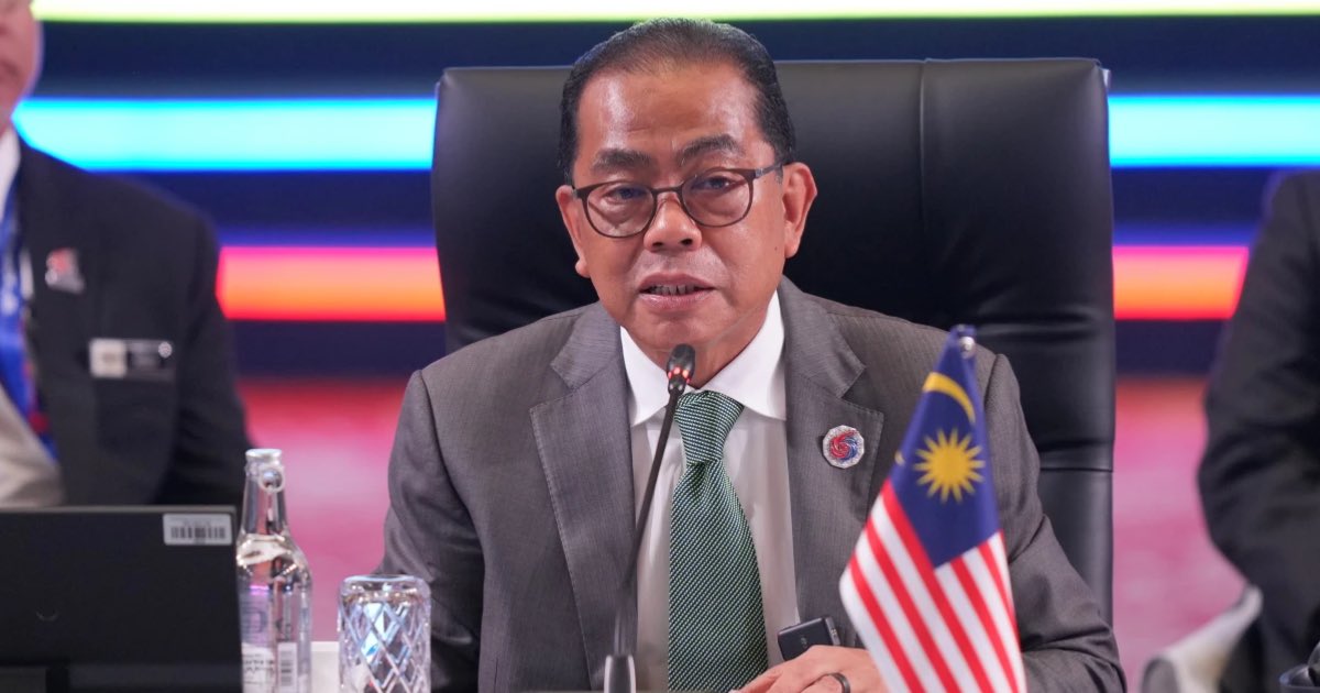 Malaysia's Defense Minister Mohamed Khaled Nordin delivers his remarks during the opening session of the Association of Southeast Asian Nations (ASEAN) Defense Ministers' Meeting in Kuala Lumpur, Malaysia, Friday, Oct. 31, 2025. (AP Photo/Dita Alangkara, Pool)