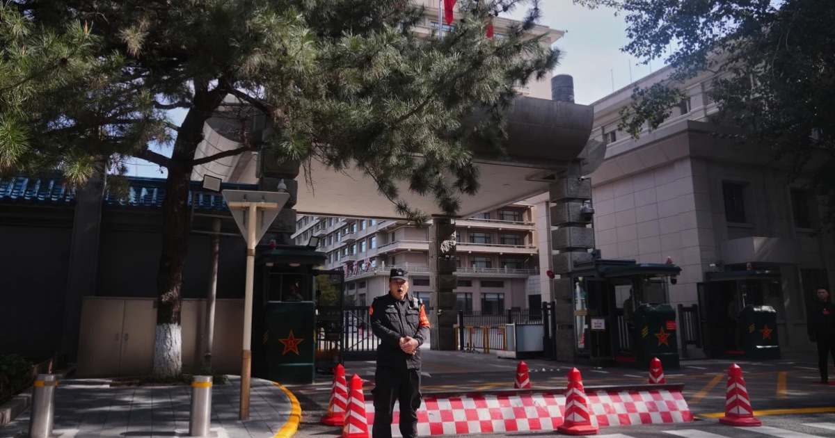 ingxi Hotel where the Communist Party’s Central Committee is holding its fourth plenum, in Beijing, Monday, Oct. 20, 2025. (AP Photo/Andy Wong)