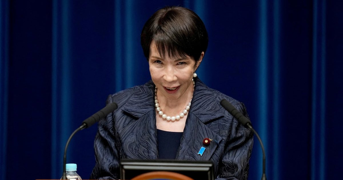 Japan's new Prime Minister Sanae Takaichi speaks during a press conference at the prime minister's office, in Tokyo, Japan, October 21, 2025. Eugene Hoshiko/Pool via REUTERS/File Photo