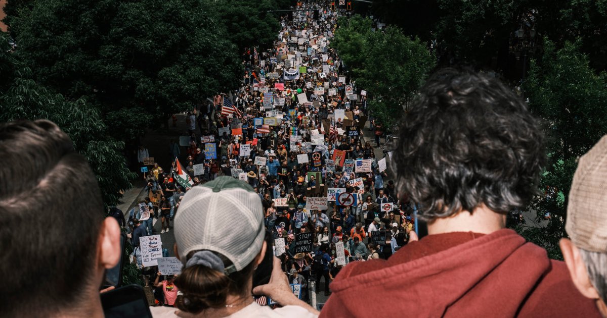 No Kings Protesters in Portland, Ore. Jordan Gale for The New York Times