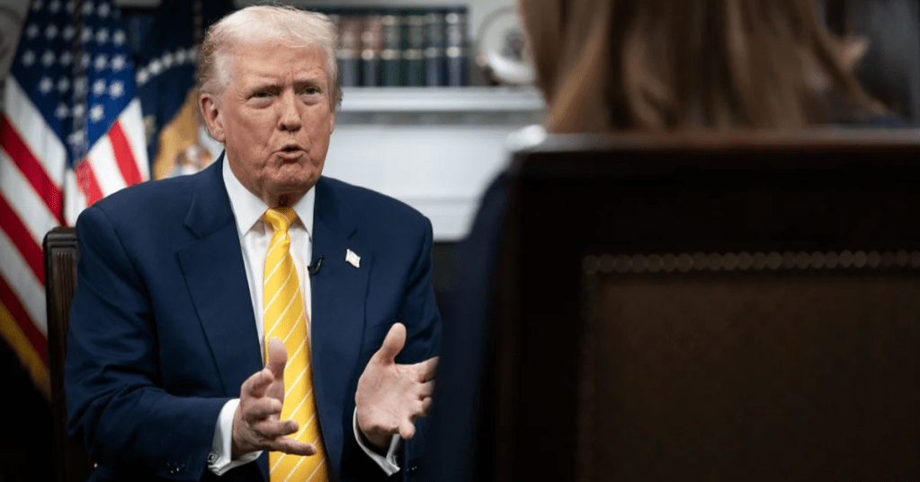 PICTURED: Donald Trump speaking to GB News' Bev Turner | GB NEWS