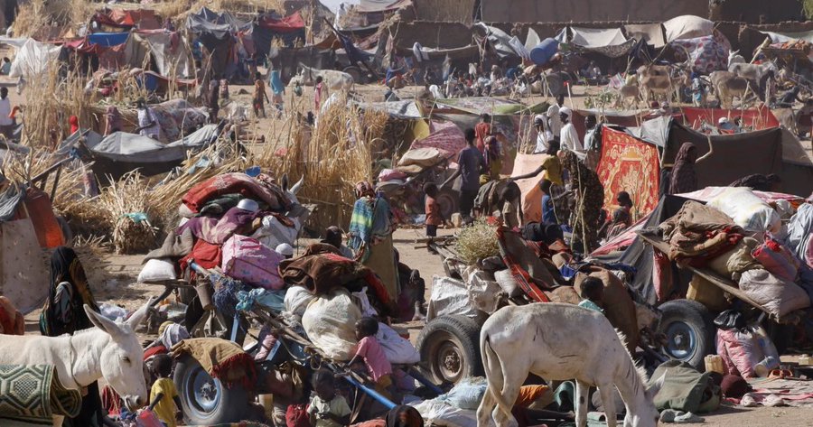 People displaced after Rapid Support Forces (RSF) attacks on the Zamzam displacement camp shelter in the town of Tawila near el-Fasher in North Darfur, Sudan, on April 15, 2025 [Reuters]