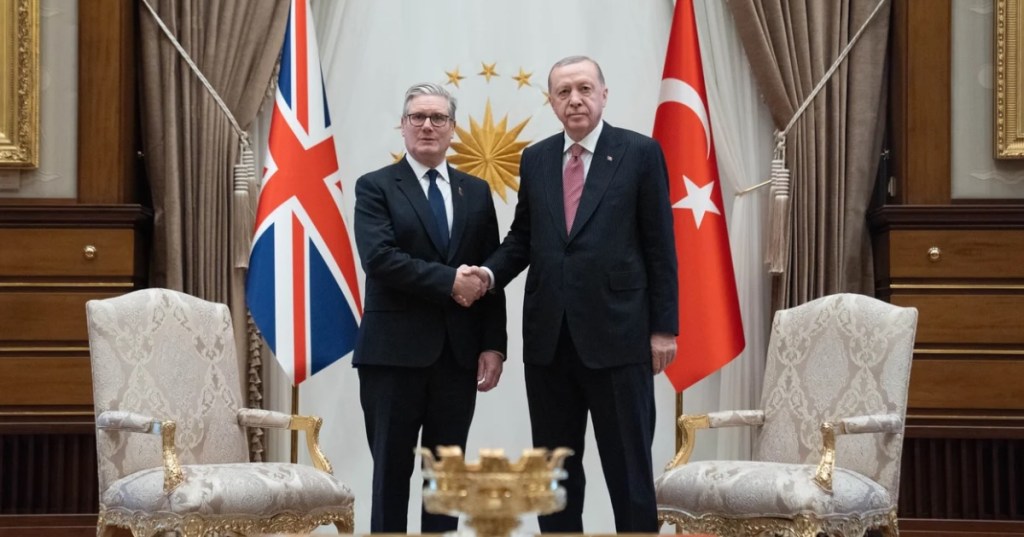 Prime Minister Keir Starmer (left) meeting with Turkish President Recep Tayyip Erdogan at the Presidential Palace in Ankara (Image: PA)