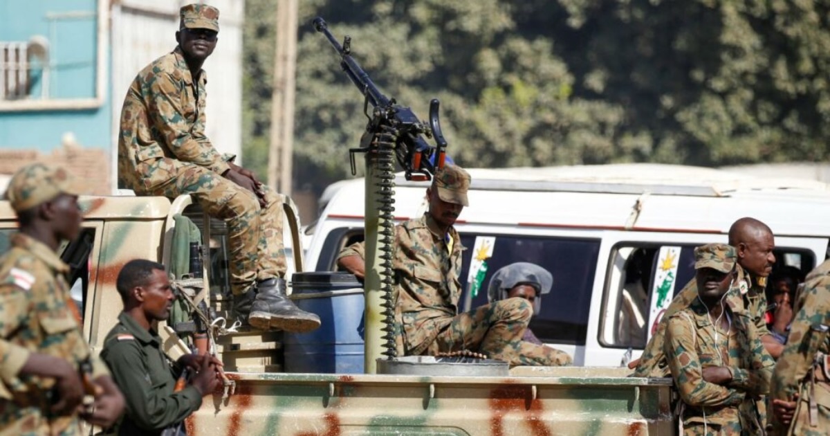 Sudan’s security forces aboard a utility vehicle. Photo: AFP