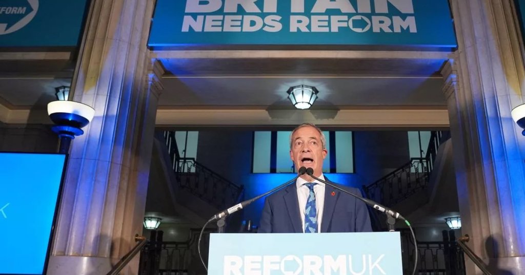 Nigel Farage giving a press conference in London(PA)