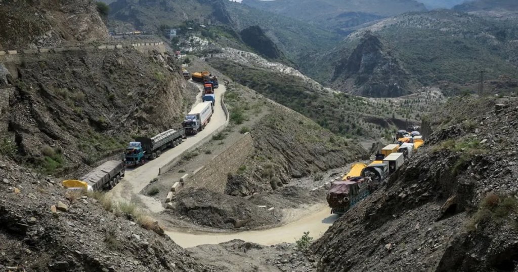 Vehicles loaded with the belongings of Afghan nationals head back to Afghanistan, near Torkham border crossing between Pakistan and Afghanistan, on September 1, 2025. (Reuters)
