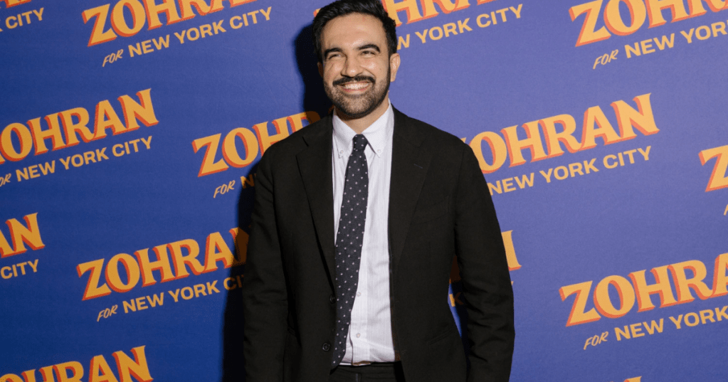Zohran Mamdani speaking at his campaign office on Oct. 30 in New York.Laurel Golio for NBC News