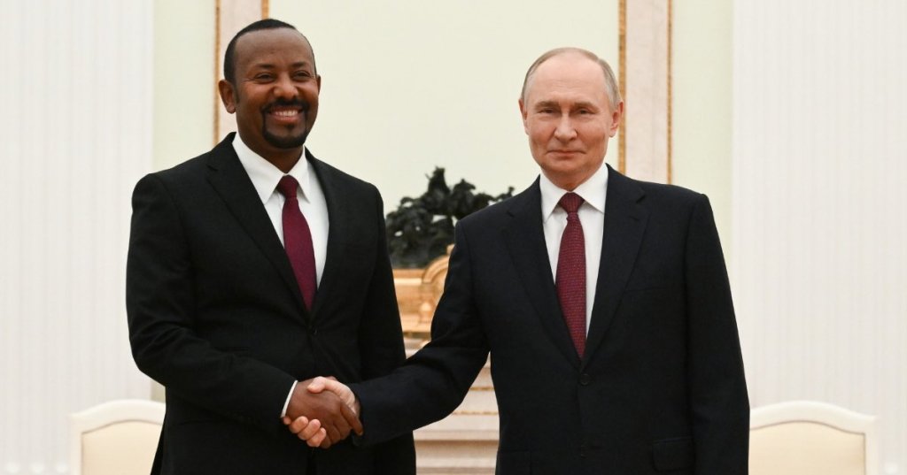 Russian President Vladimir Putin with Prime Minister of Ethiopia Abiy Ahmed. Photo by Kristina Kormilitsyna (”Rossiya Segodnya“)