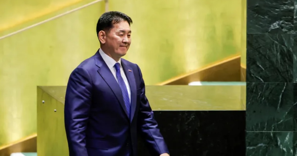 Mongolia’s President Ukhnaa Khurelsukh [File:Eduardo Munoz/Reuters]