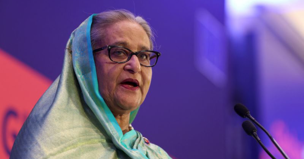 Ousted Bangladesh Prime Minister Sheikh Hasina in Brussels, Belgium October 25, 2023. Johanna Geron/Reuters/File