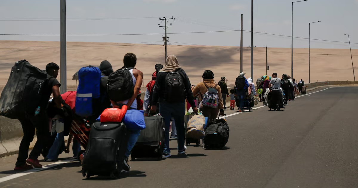 Venezuelan migrants seeking to leave Chile. November 28, 2025. REUTERS/Alexander Infante