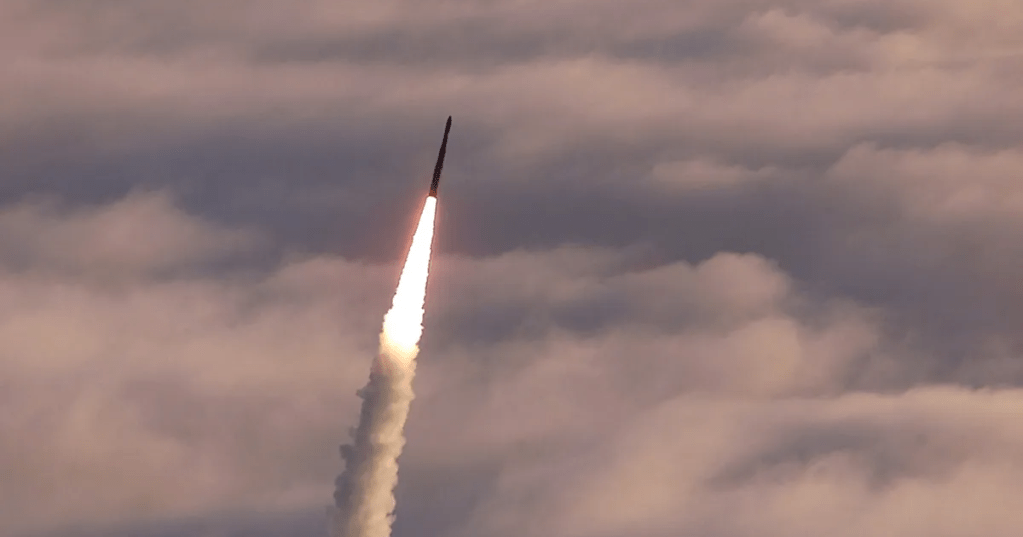 An unarmed Minuteman II intercontinental ballistic missile launches from Vandenberg Air Force Base, California, during a test in 2002.Source: USAF/Getty Images