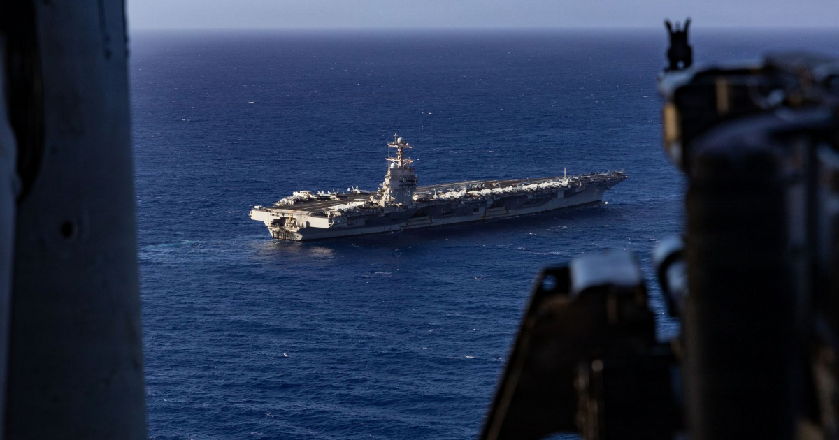 The USS Gerald R. Ford in the eastern Atlantic Ocean on Nov. 5. Photo: Alyssa Joy/DVIDS