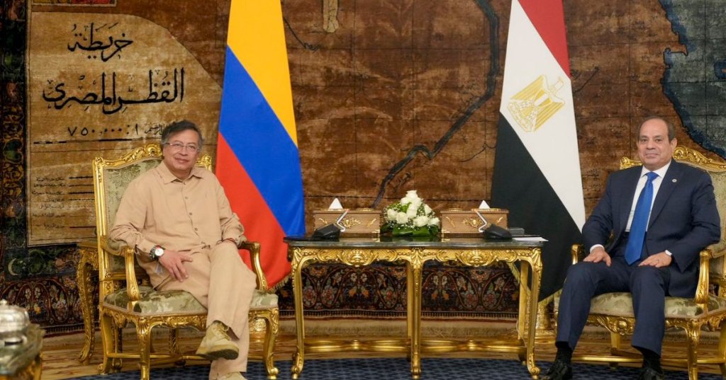 Egyptian President Abdel Fattah El-Sisi meets Colombian President Gustavo Petro - Credit.. X@petrogustavto