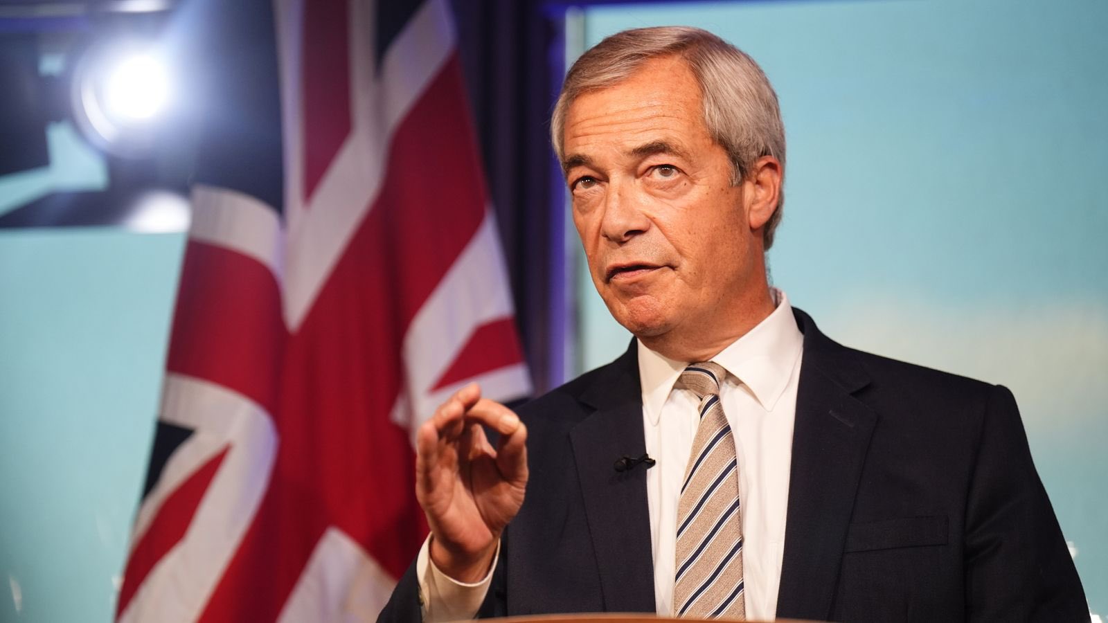 Nigel Farage has hit out at Keir Starmer, saying he's "unfit" to be the UK's Prime Minister. (Image: Sky News)