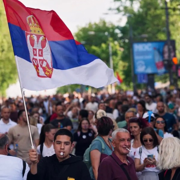 Tens of thousands rally in Belgrade against President Aleksandar Vucic’s&nbsp;government
