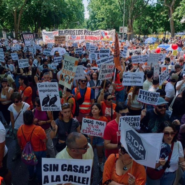 Thousands protest in Madrid over rising housing costs in&nbsp;Spain